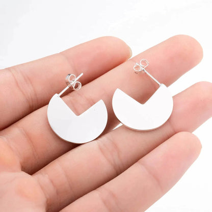 Women's Gold and Silver Stud Earrings