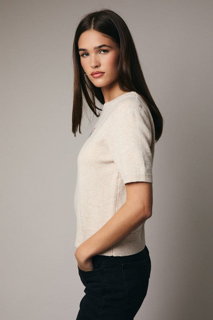 Noelle Graphic Sweater Top