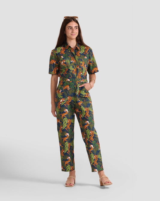 Women's Wild Tigers Print Jumpsuit